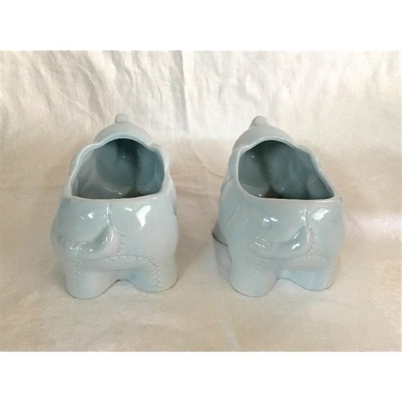 Pair of Ceramic Baby Elephant Planters - Picture 6 of 12